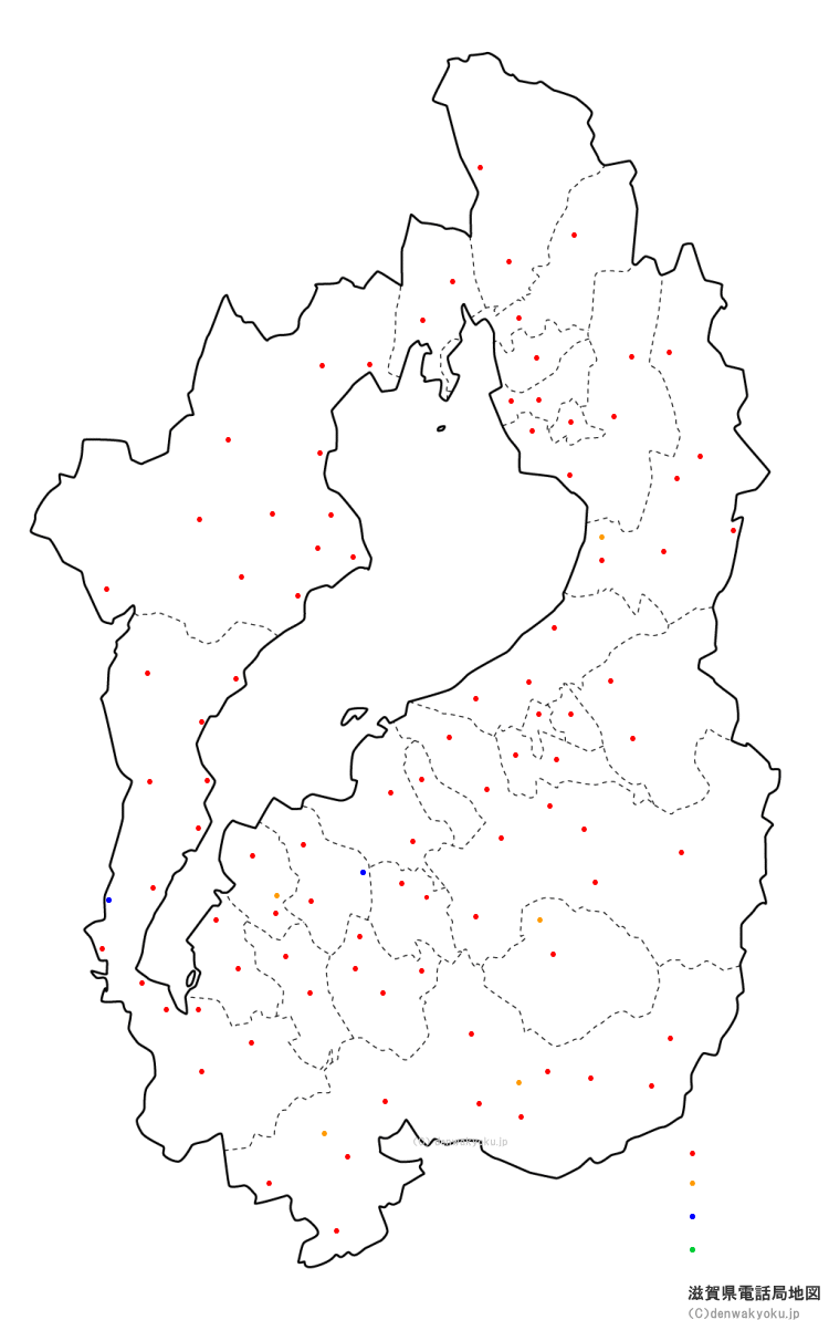 滋賀県電話局地図